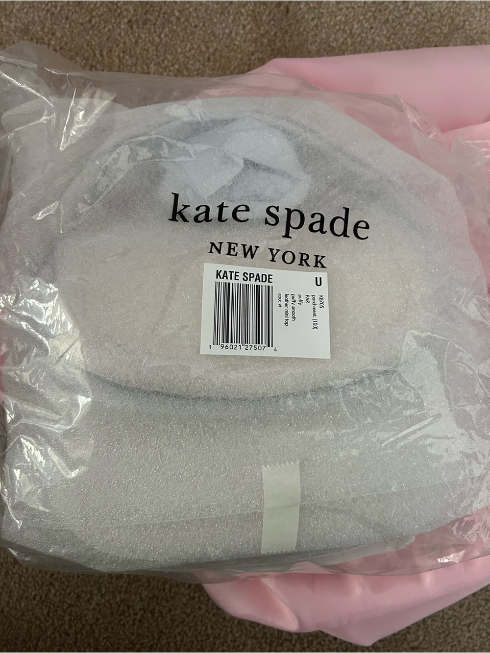 kate spade puffy smooth leather White Top-Handle Satchel with Crossbody Strap - Picture 2 of 3
